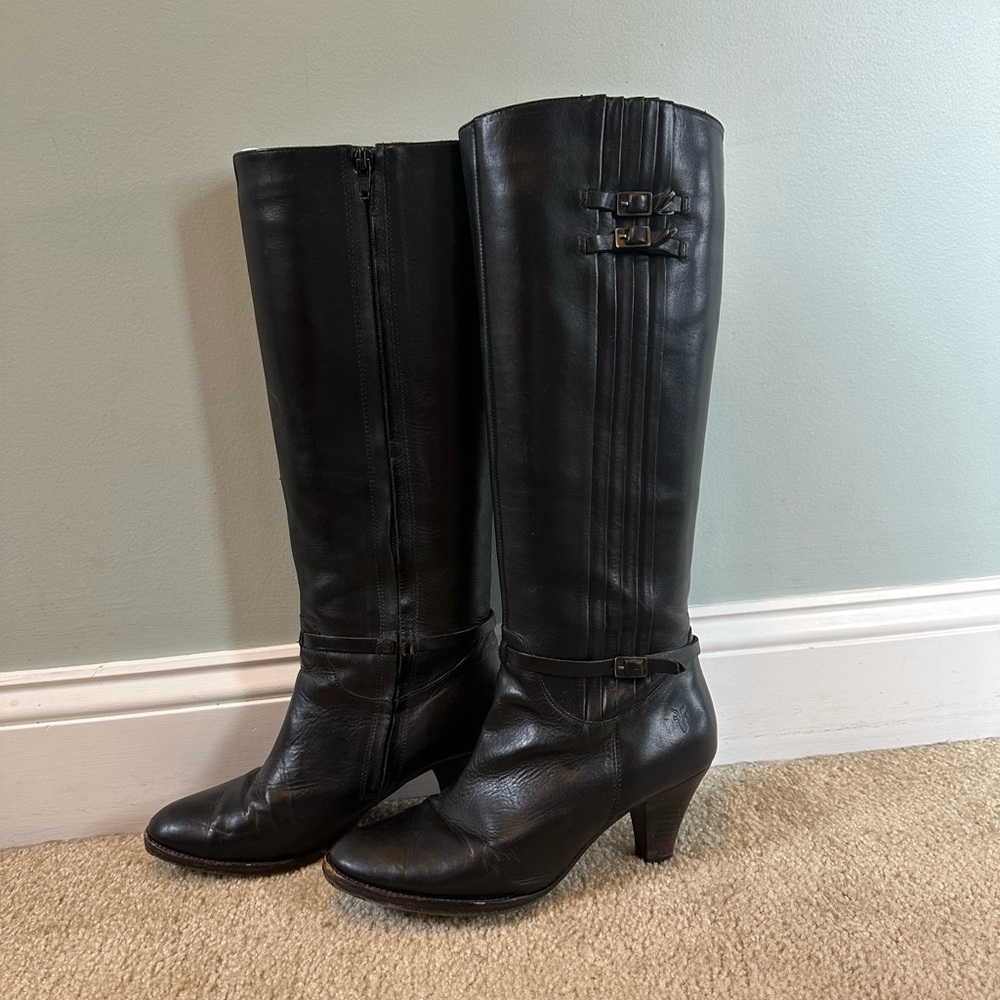Black Frye Tina Tall boots, size 7M.